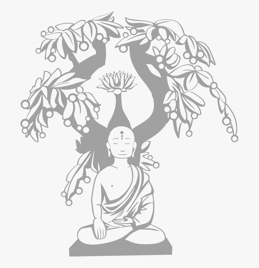 Transparent Buddha Clipart Black And White - Bodhi Baum Buddha, Transparent Clipart