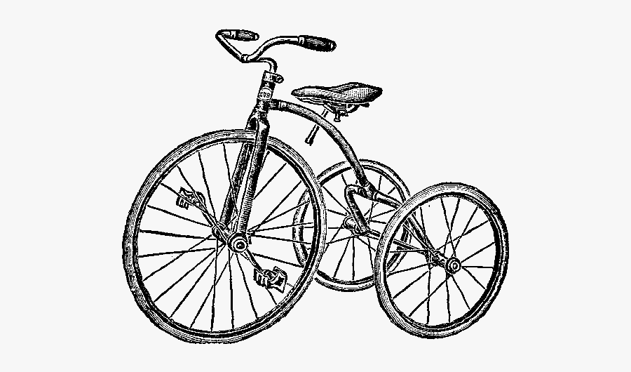Digital Stamp Design - Tricycle Drawing, Transparent Clipart