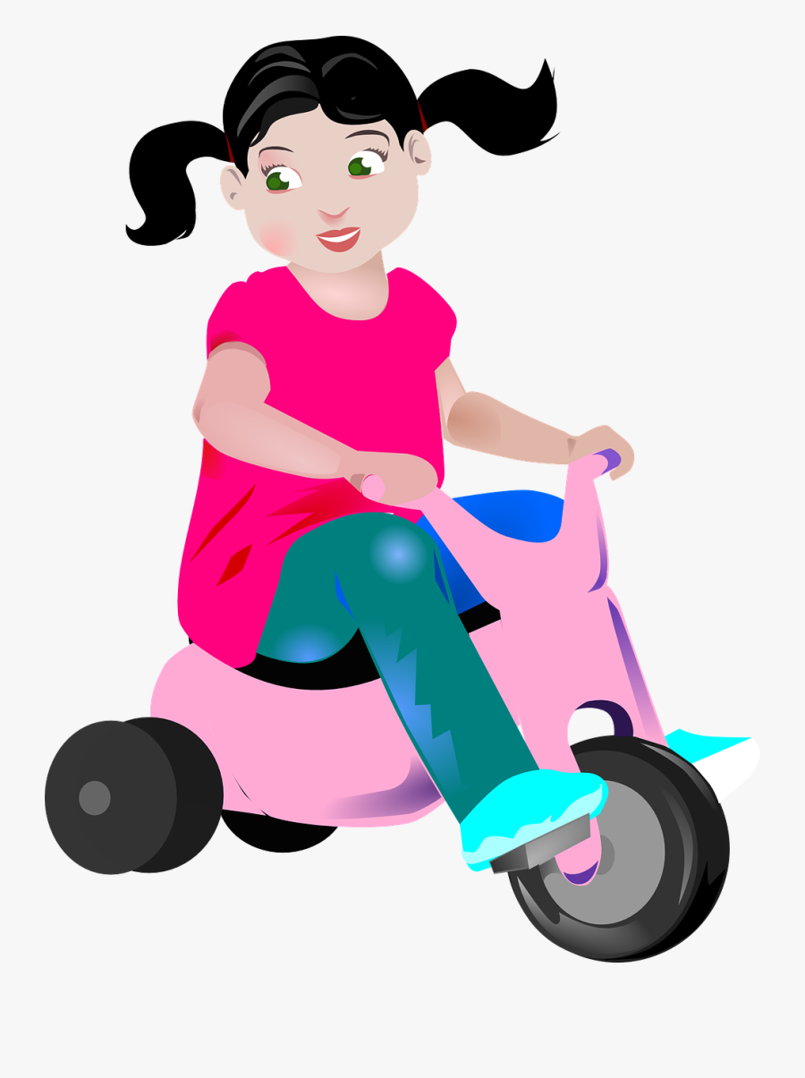 Niña Jugando Triciclo, Transparent Clipart