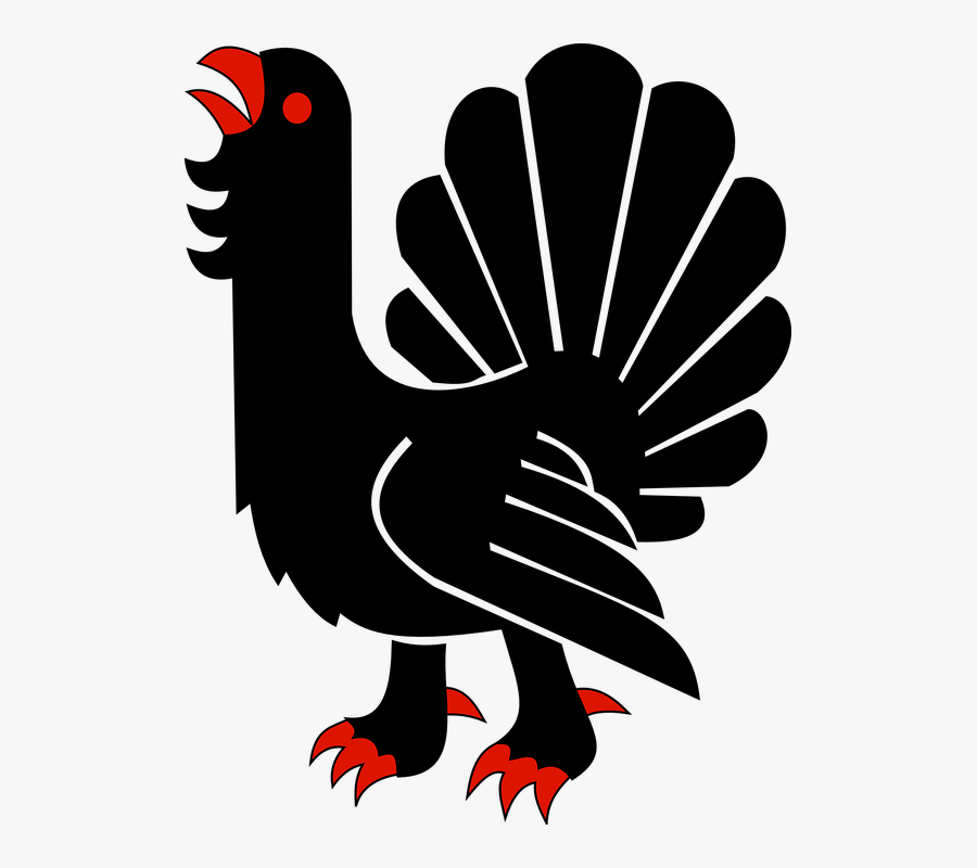 Ave Negro En Fondo Rojo, Transparent Clipart