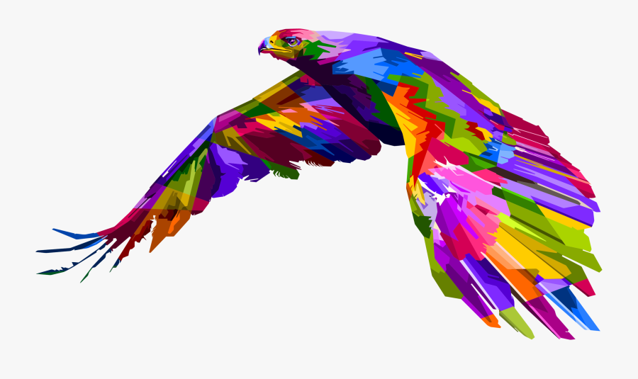 Transparent Feathers Clipart - Colorful Eagle, Transparent Clipart