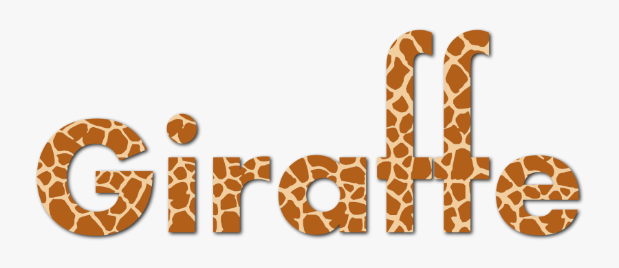Giraffe Typography With Drop Shadow Clip Arts - Giraffidae, Transparent Clipart