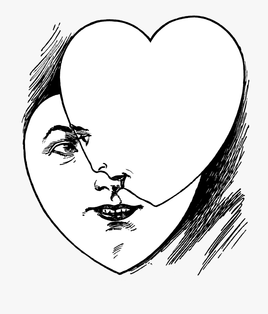 Vintage Heart Illustration, Transparent Clipart