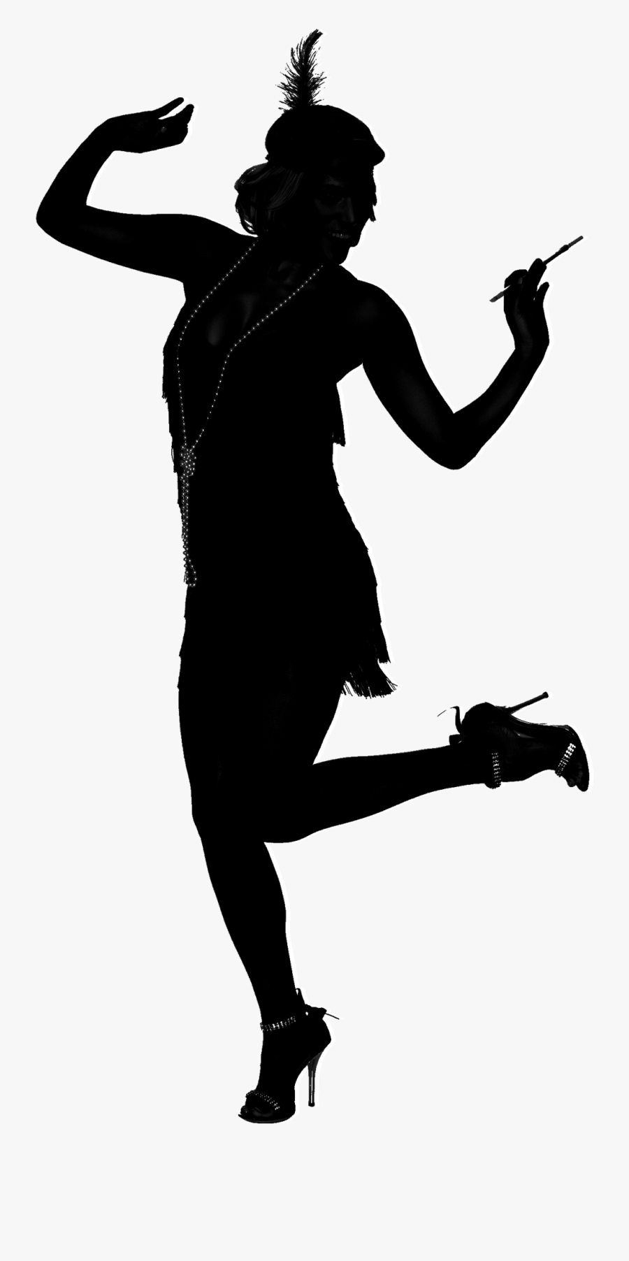 1920s Flapper Roaring Twenties Silhouette Dance - Great Gatsby Png, Transparent Clipart