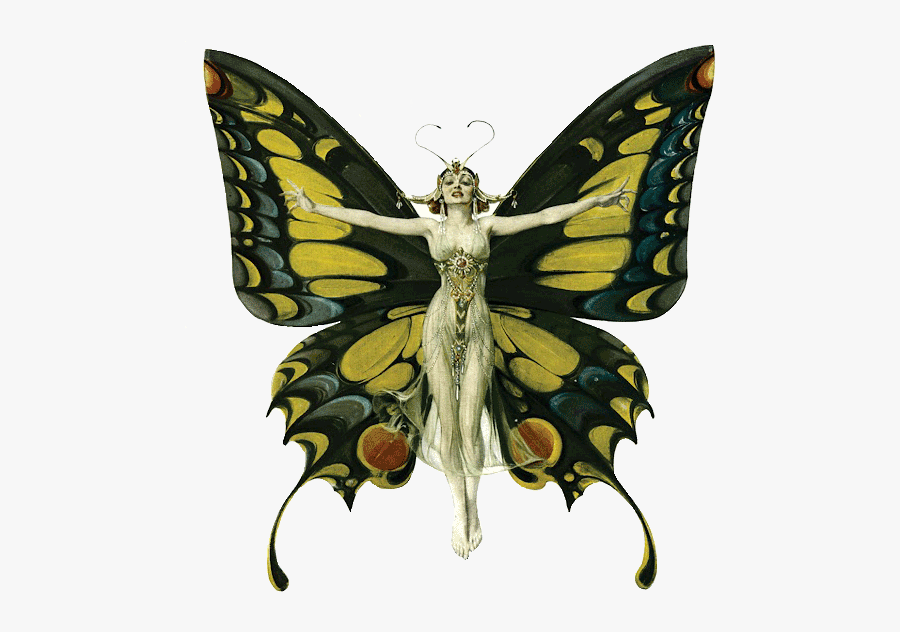 1920s Flapper Life Magazine Fashion - Life Magazine Butterfly Woman, Transparent Clipart