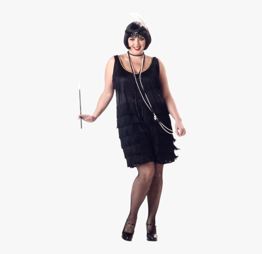 1920s Flapper Plus-size Clothing Halloween Costume, Transparent Clipart