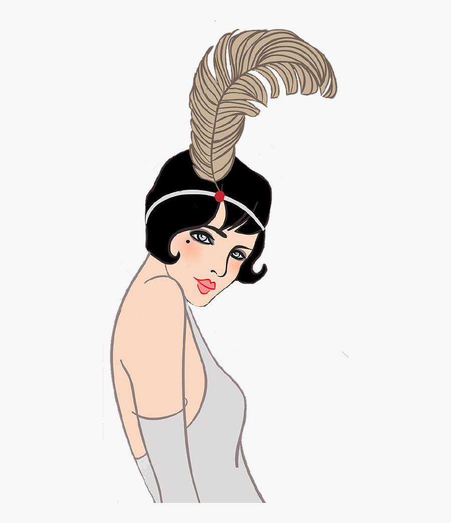 Bring Out Your Black Silk Fedora Or Your Best Flapper - Flapper Illustration, Transparent Clipart