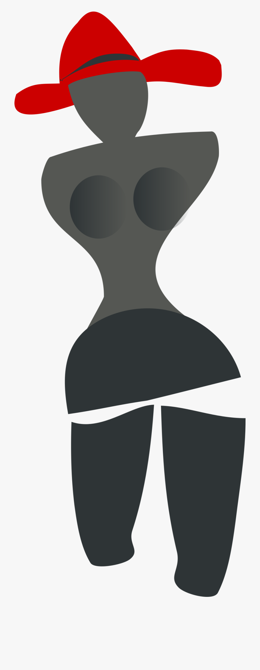 Woman With A Red Hat - Cartoon, Transparent Clipart