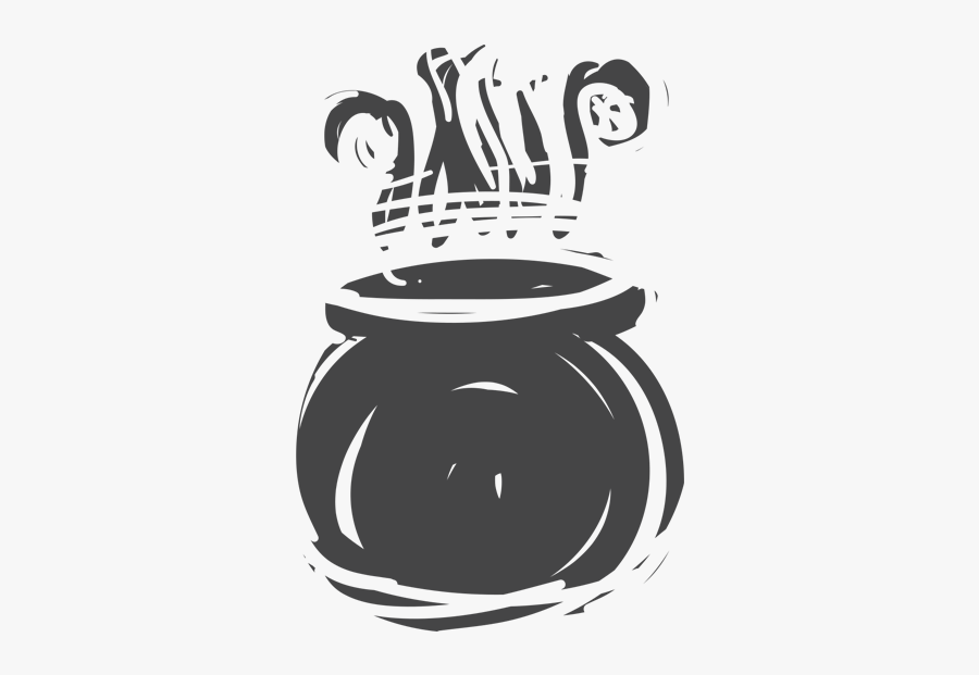 Clip Art Cauldron Woodcut, Transparent Clipart