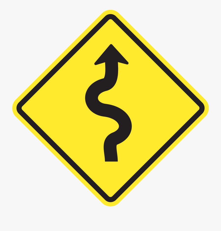 Winding Road Sign Png Clipart , Png Download - Road Sign, Transparent Clipart