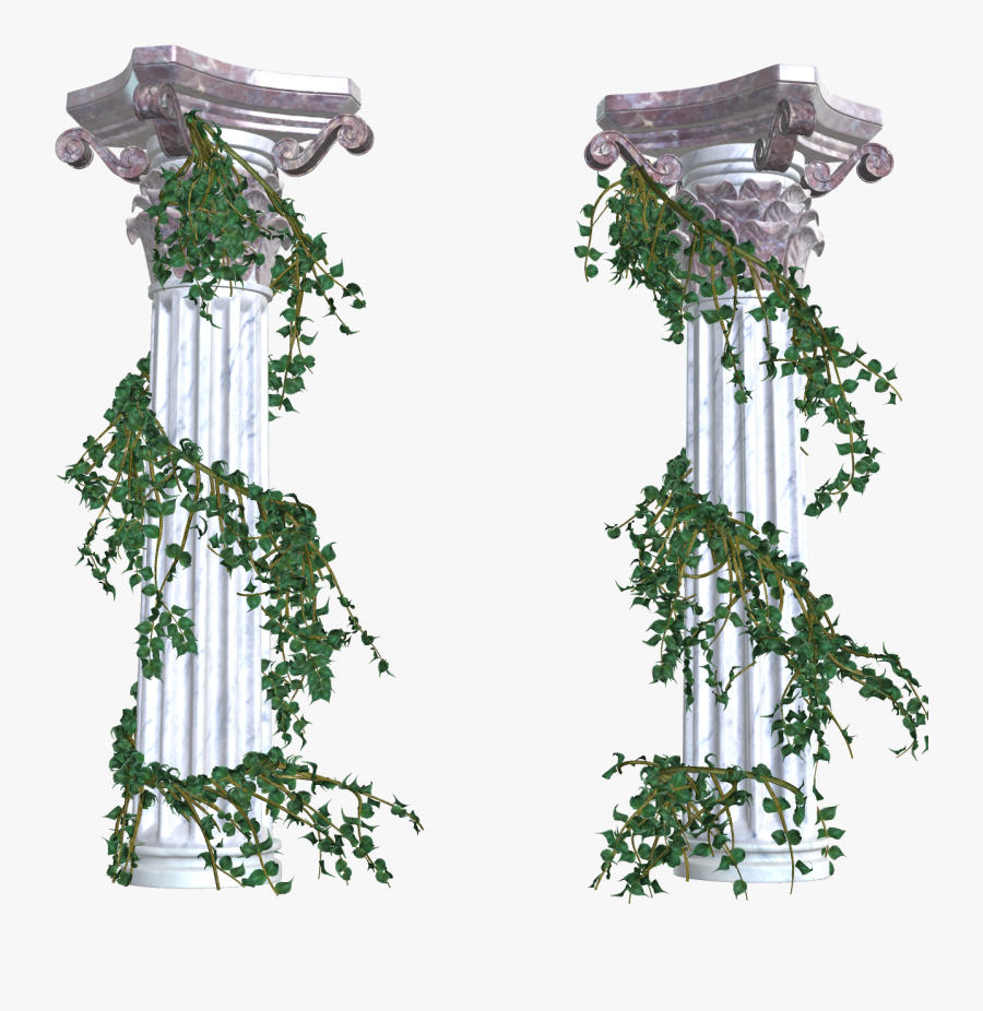 Beautiful Columns With Vines Png Decorative Elements - Greek Columns With Vines, Transparent Clipart