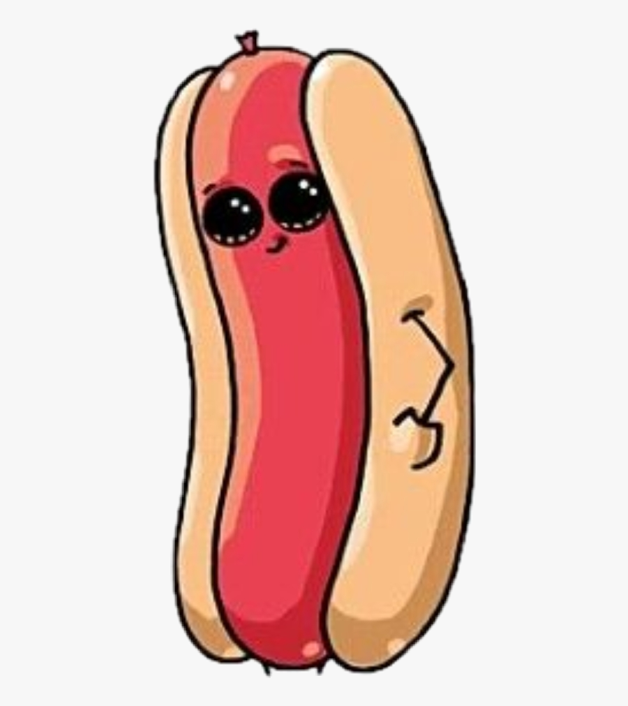 Sosis Barbecue Cute Like Freetoedit Schotdogs - Easy Hot Dogs Drawing, Transparent Clipart