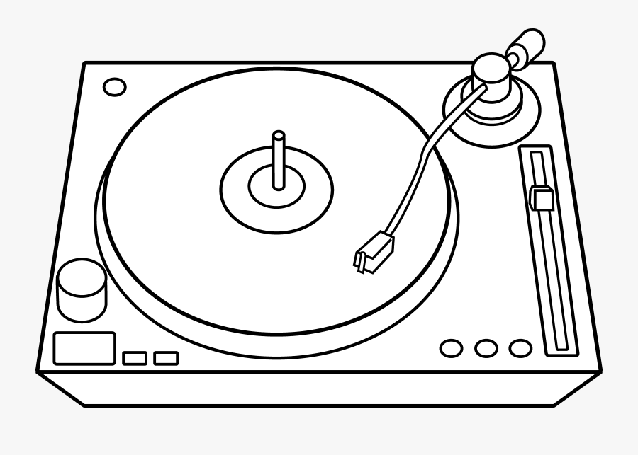Dj Deck Clip Art Drawing Of Dj Turntables , Free Transparent Clipart
