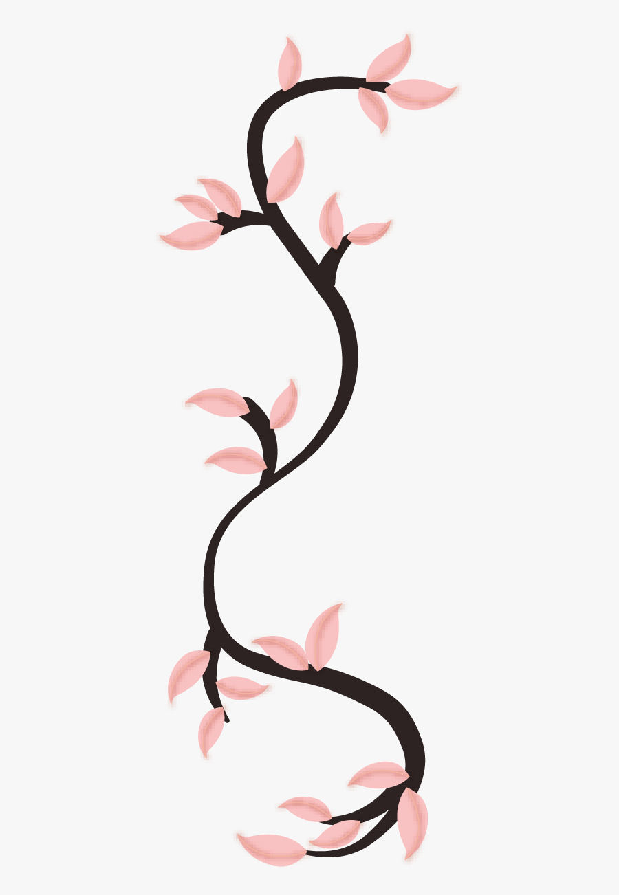 Pink-curve Plant Vine, Transparent Clipart