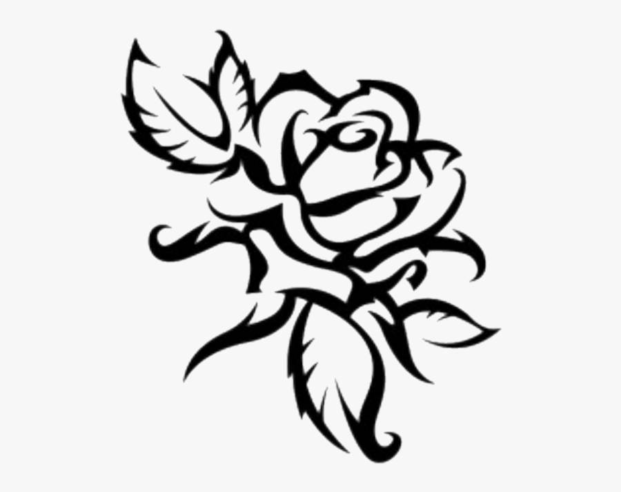 #rose #outline #flower #tribal - Sketch Flowers Clipart Png, Transparent Clipart