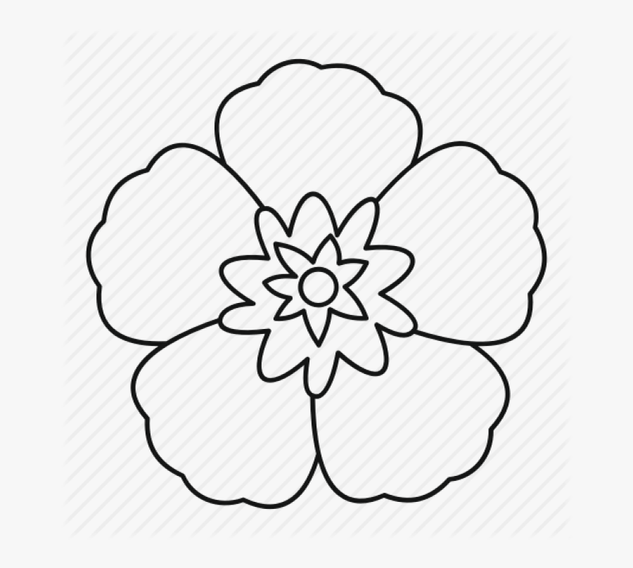 Outline Of A Rose - Rose Of Sharon Outline, Transparent Clipart