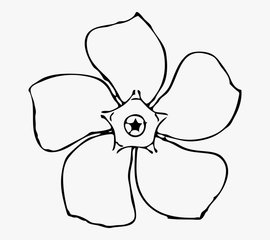 Periwinkle, Flower, Black And White, Floral, Macro - Mothers Day Flowers Drawing, Transparent Clipart