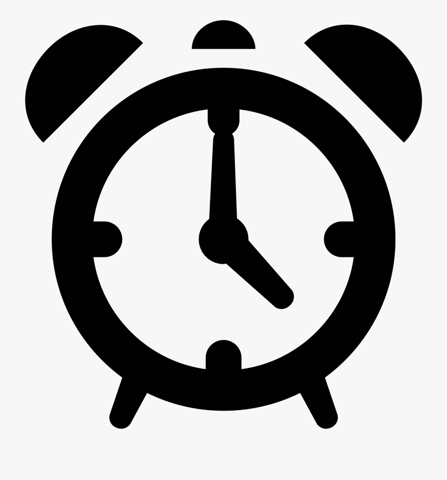 Transparent Alarm Clock Clipart Black And White - Alarm Clock Icon Png, Transparent Clipart