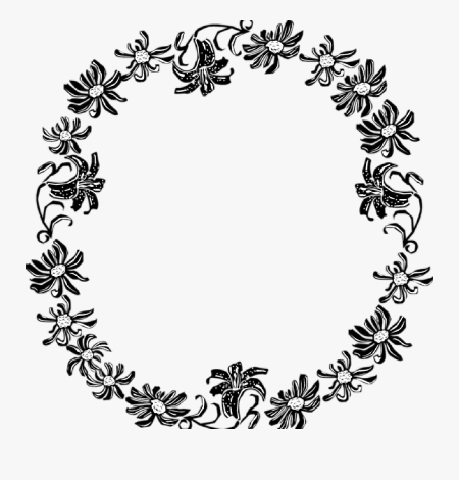 Border Clipart Black And White Black And White Flower - Black And White Floral Design Free, Transparent Clipart
