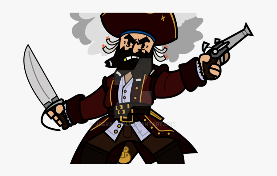 Transparent Beard Clipart - Blackbeard Pirates Of The Caribbean Cartoon, Transparent Clipart
