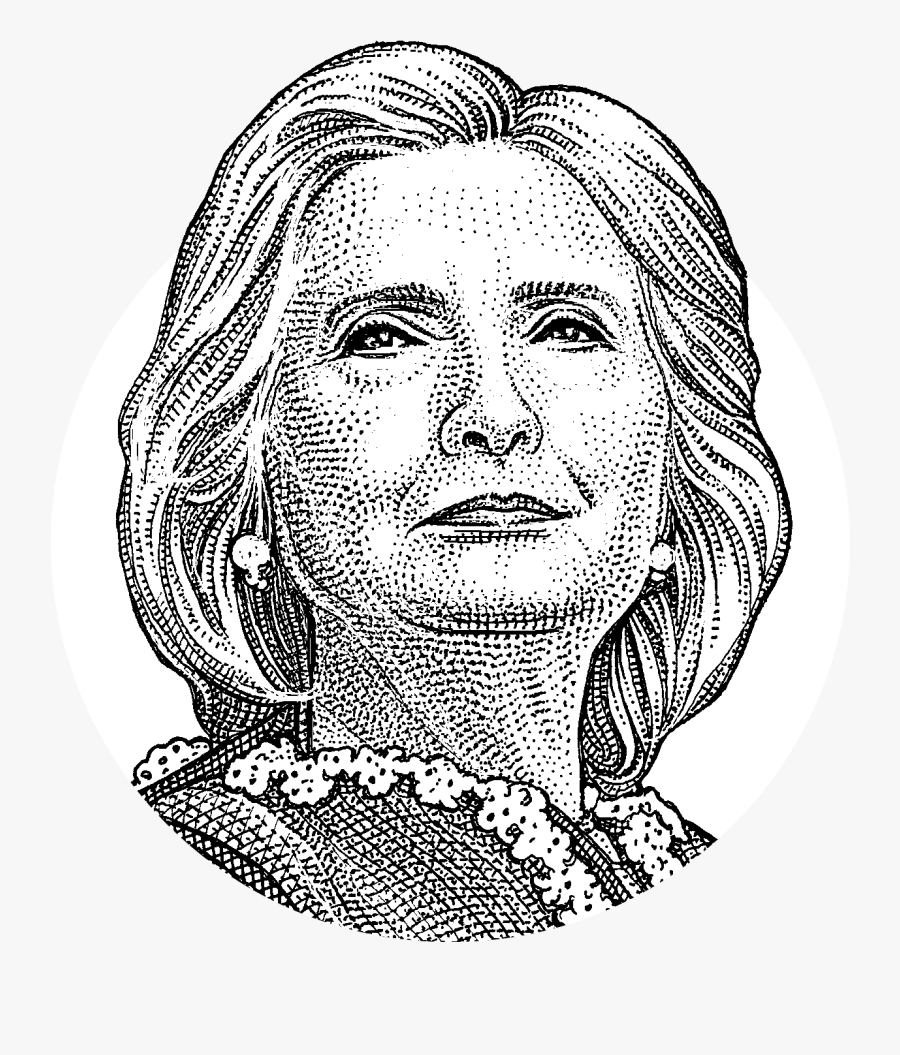 Clip Art Hillary Clinton Drawing - Sketch Of Hillary Clinton, Transparent Clipart