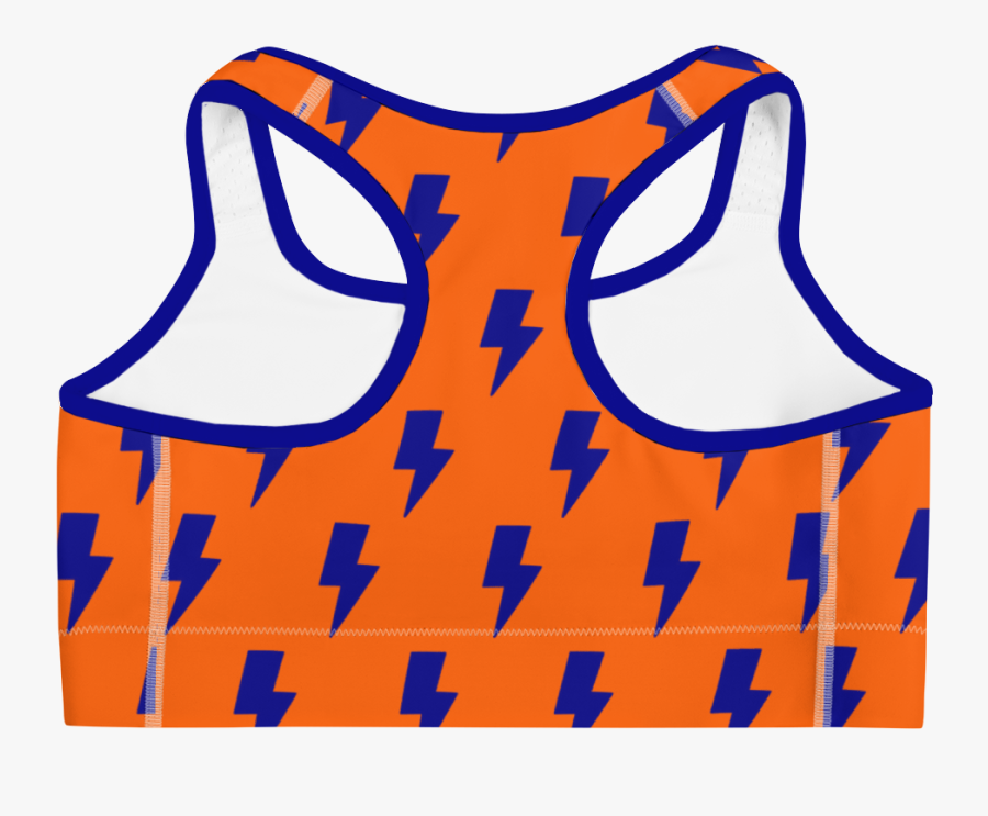 Orange & Blue Lightning Bolts Sports Bra - Jamaica Sports Bra, Transparent Clipart