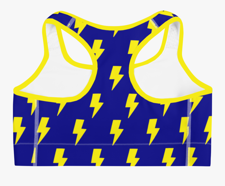 Blue & Yellow Lightning Bolts Sports Bra - Active Tank, Transparent Clipart