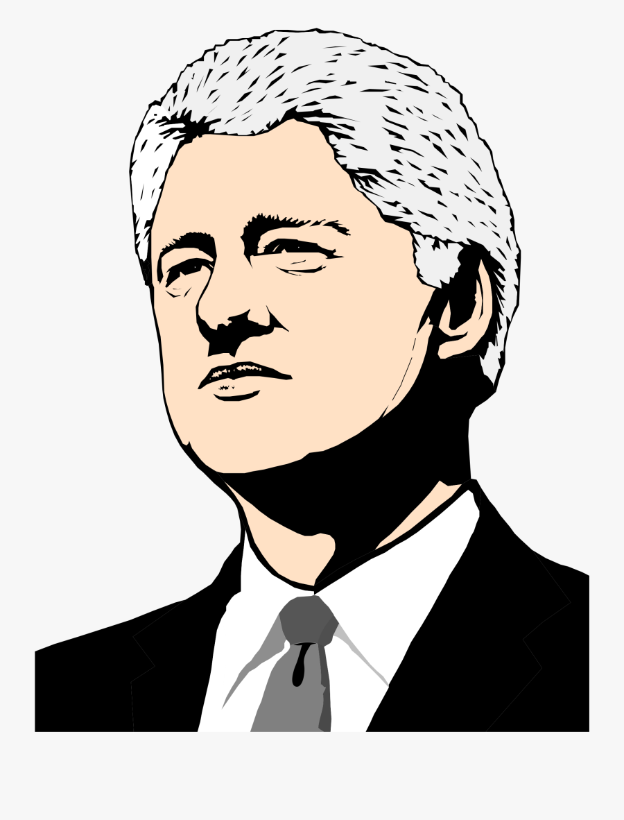 Bill Clinton Head Cartoon, Transparent Clipart