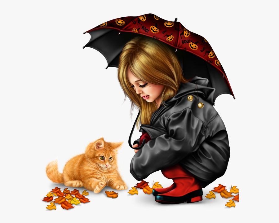 Girl Rain Coat Png, Transparent Clipart