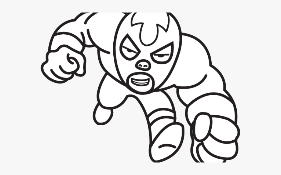 Transparent Wrestlers Clipart - Mucha Lucha Coloring Pages, Transparent Clipart