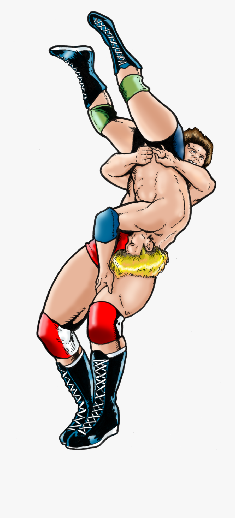 Suplex Colored By Deanstahlart - Old School Wrestling, Transparent Clipart