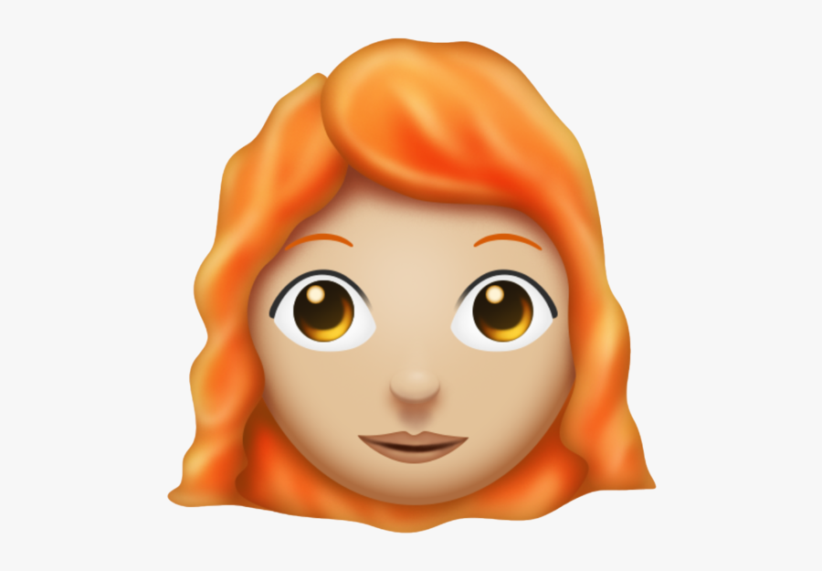 Ginger Hair Emoji, Transparent Clipart