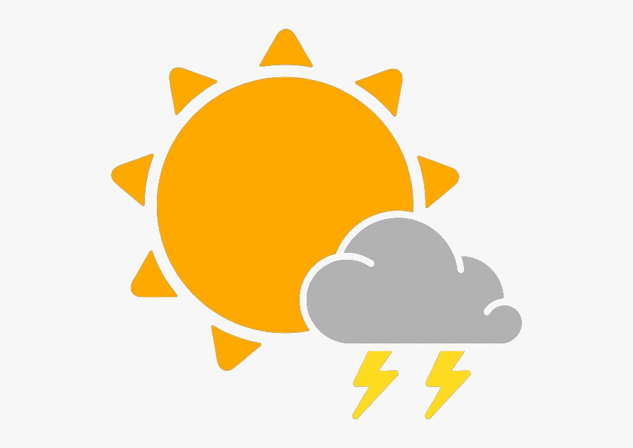Thunderstorm Clipart Weather Scattered Thunderstorms - Weather Vector Icon Png, Transparent Clipart