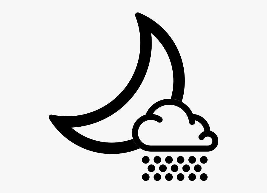 Simple Weather Icons2 Scattered Snow Night - Scattered Thunderstorms Night, Transparent Clipart