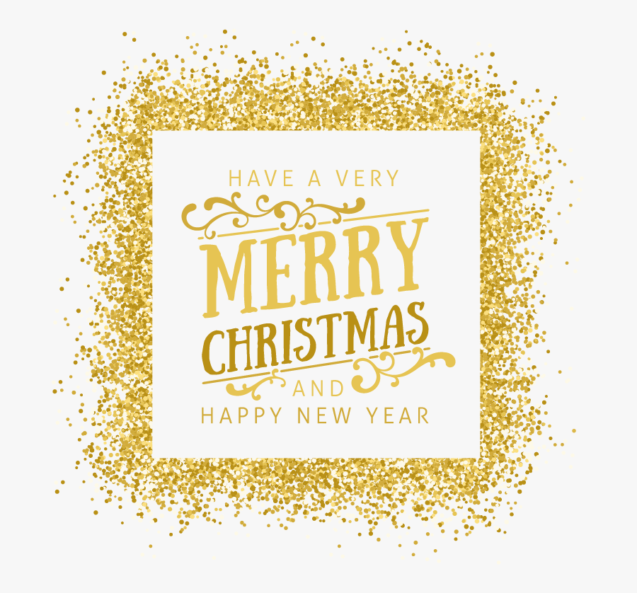 Gold Euclidean Vector New Year Clip Art - Gold Glitter Text Box, Transparent Clipart