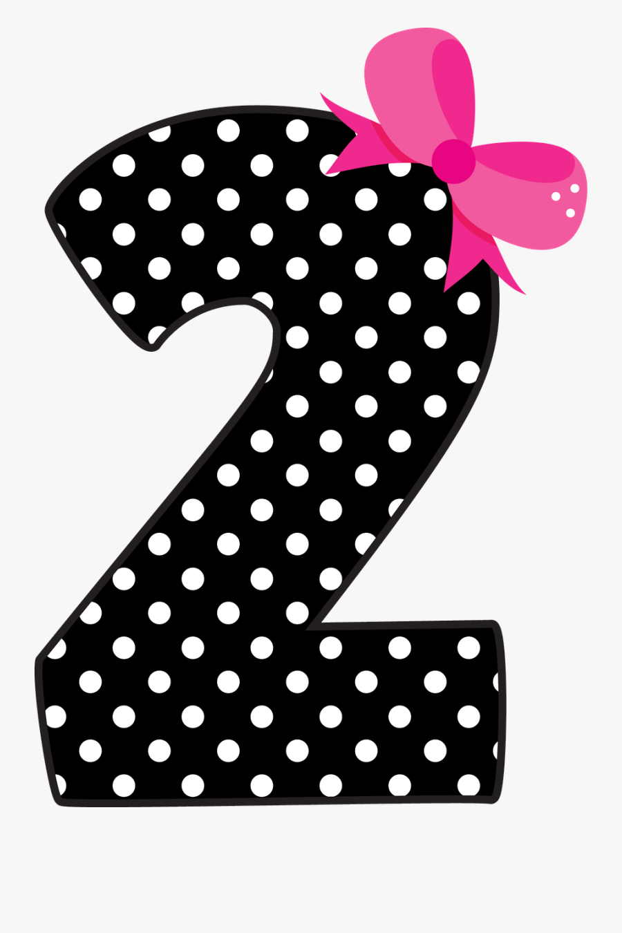 Transparent Numbers Clipart - Number 2 Polka Dot, Transparent Clipart