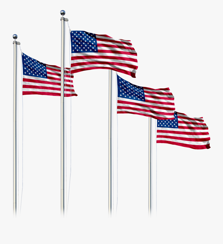 Transparent American Flag On Pole Clipart - Usa Flag Pole Png, Transparent Clipart