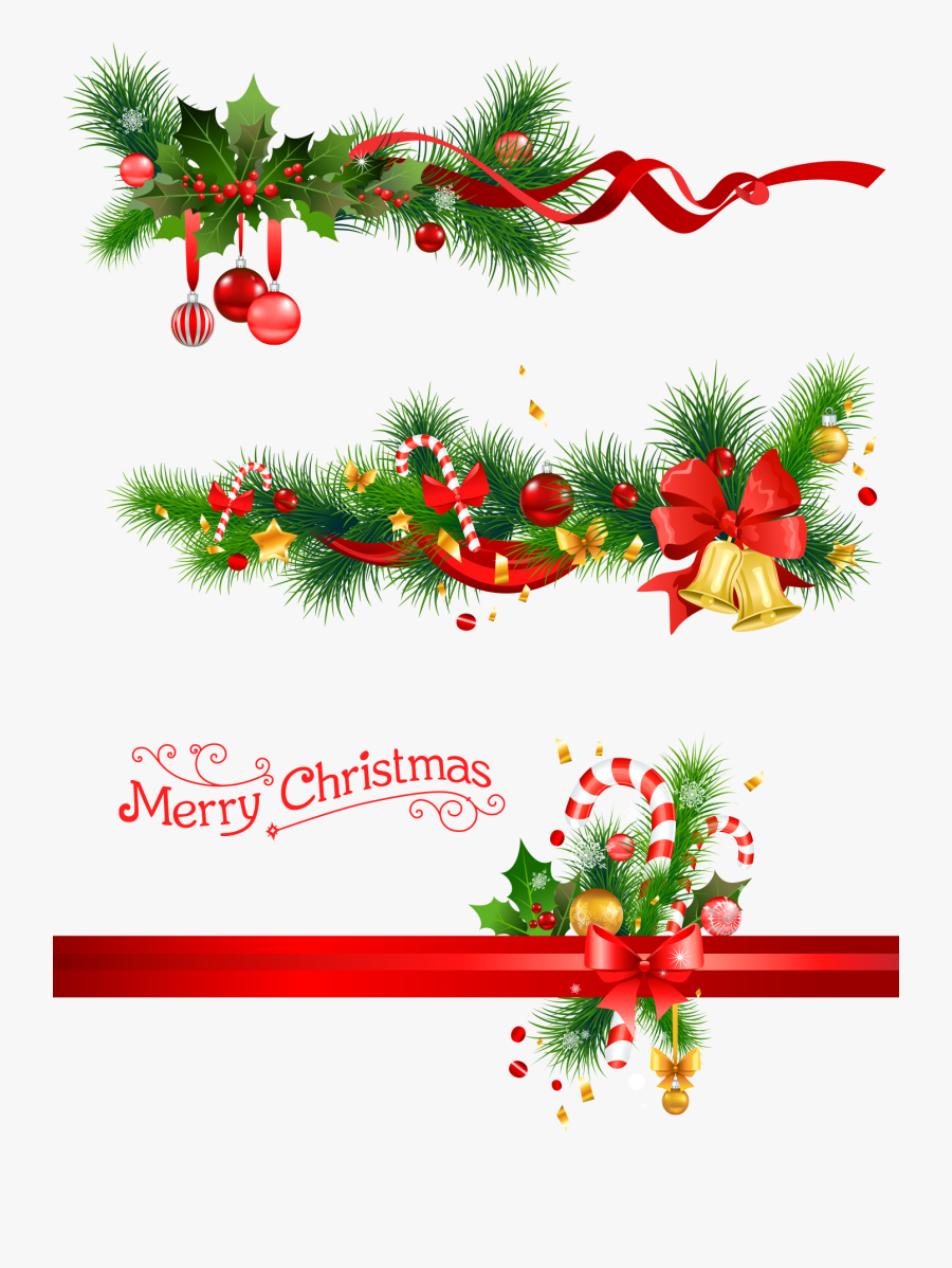 And Cane Branches Tree Candy Decoration Pine Clipart - Christmas Vector Png Free, Transparent Clipart