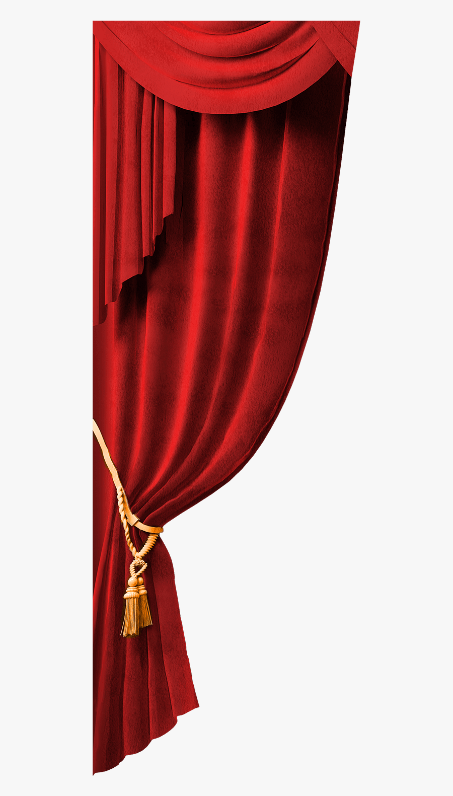 Transparent Red Curtain Png - Red Curtain Left Png, Transparent Clipart