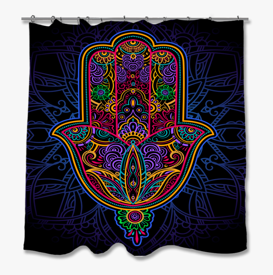 Transparent Curtain Clipart - Hamsa Tattoo Psychedelic, Transparent Clipart