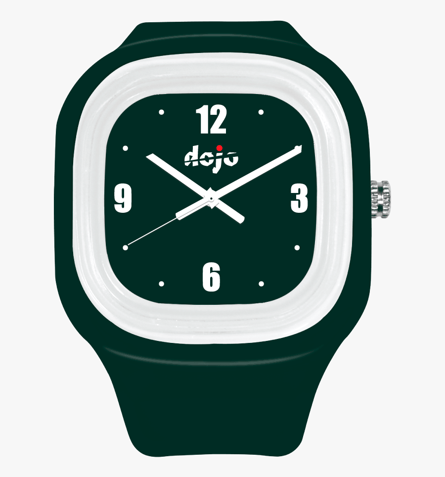 Mori Forest Dark Green - White And Blue Simple Dojo Watch, Transparent Clipart