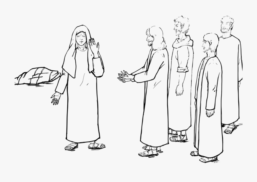 Jesus Heals The Blind Of Jericho Coloring, Transparent Clipart