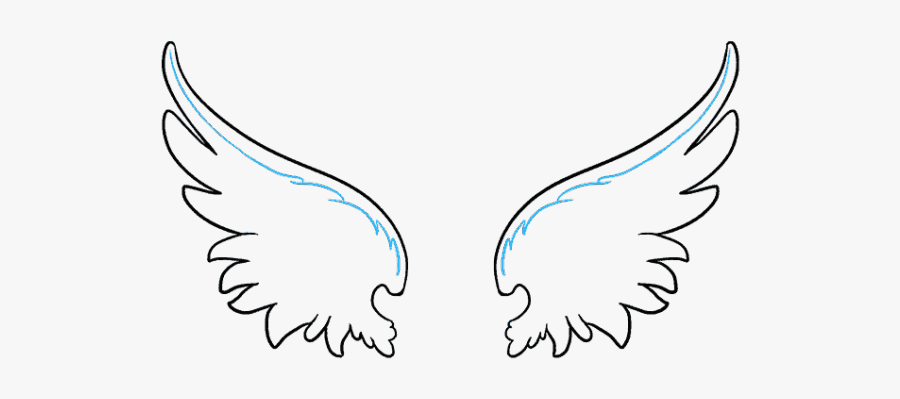 Simple Angel Wings Drawing, Transparent Clipart