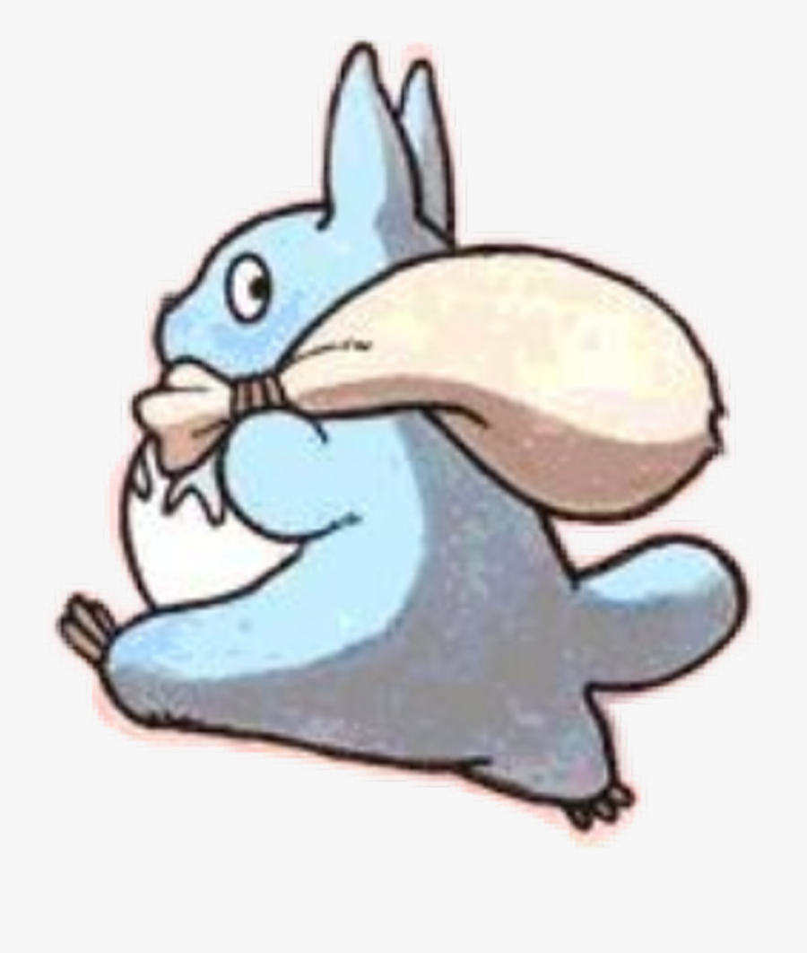 Totoro Sticker Madebyme Anime Rabbit Cute Little - Blue Totoro Transparent Background, Transparent Clipart
