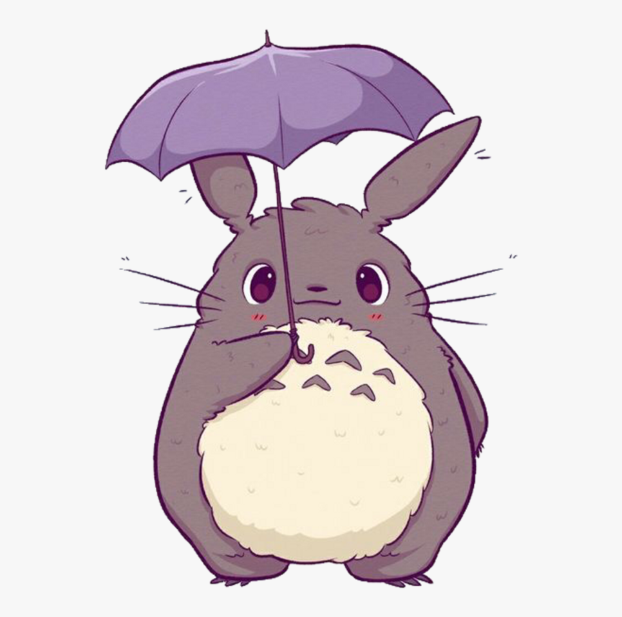 Totoro Anime Cute Kawaii Freetoedit - Cute Kawaii Totoro, Transparent Clipart
