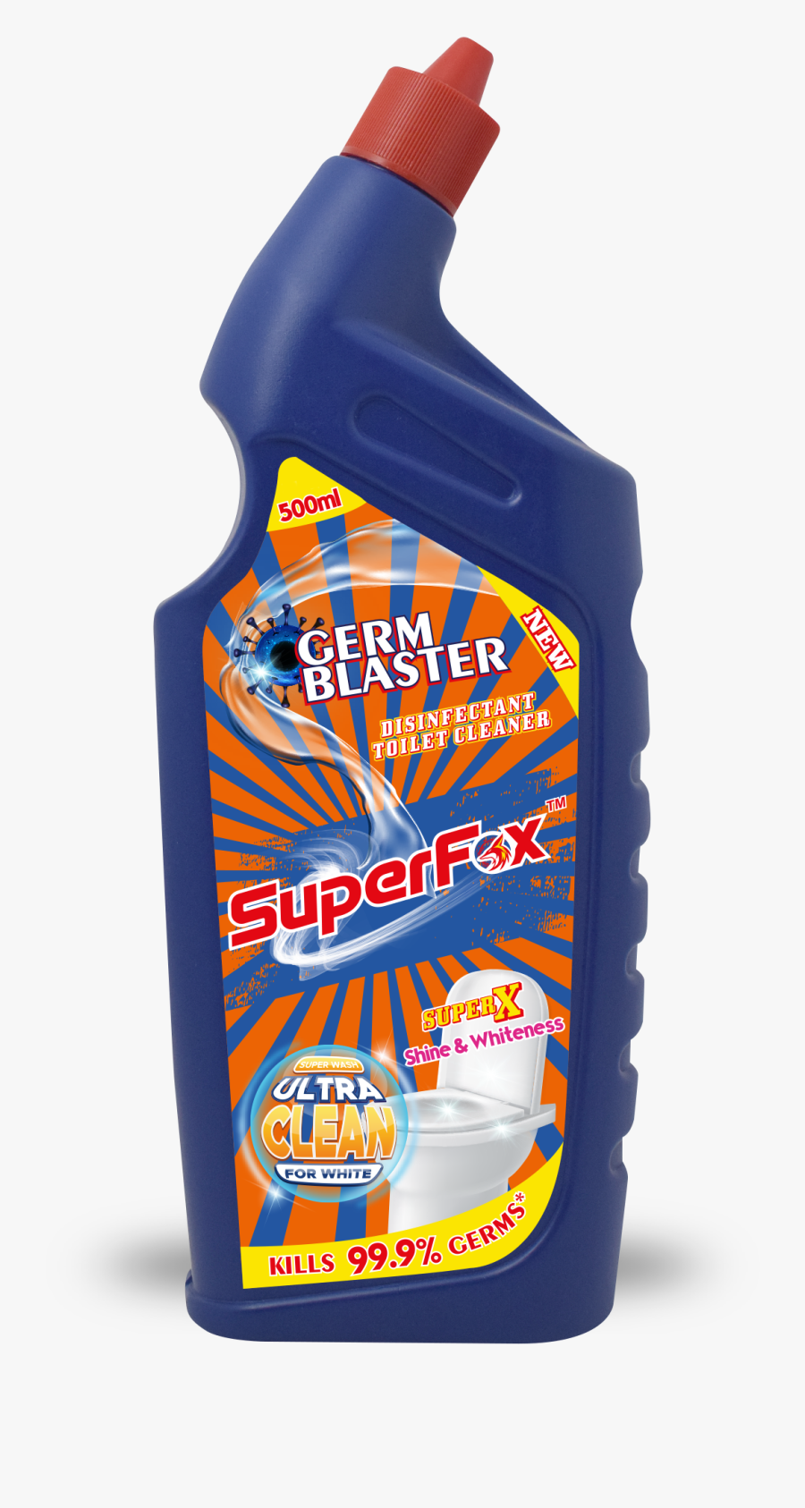 Superfox™ Toilet Cleaner 500ml - Bottle, Transparent Clipart