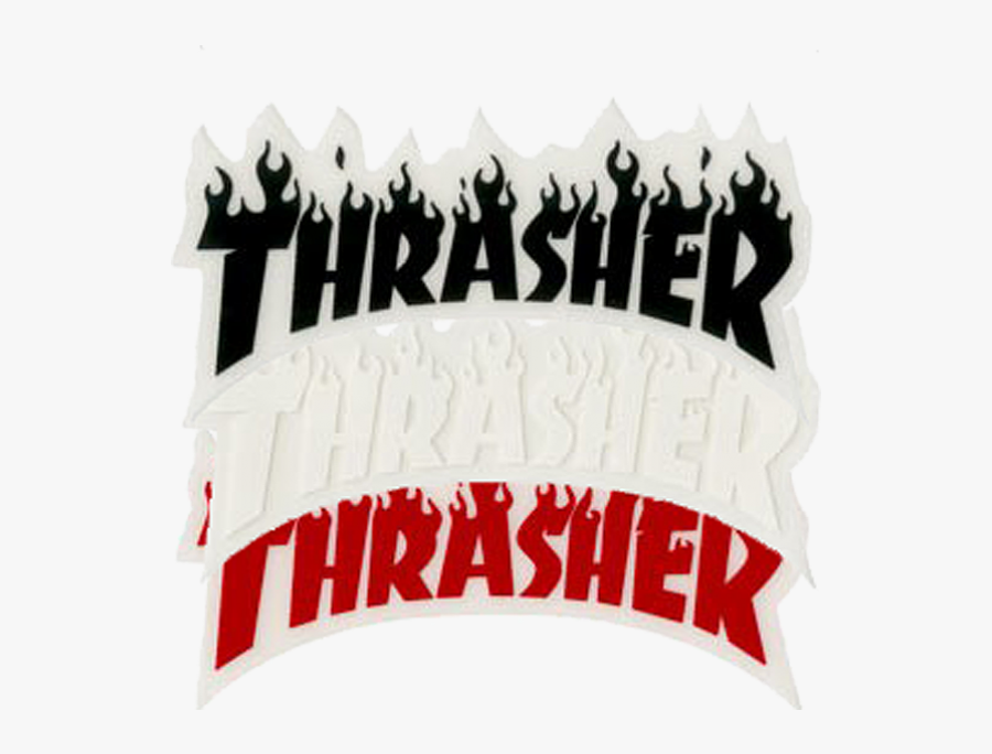 Flame/sm - Black Thrasher Sticker, Transparent Clipart