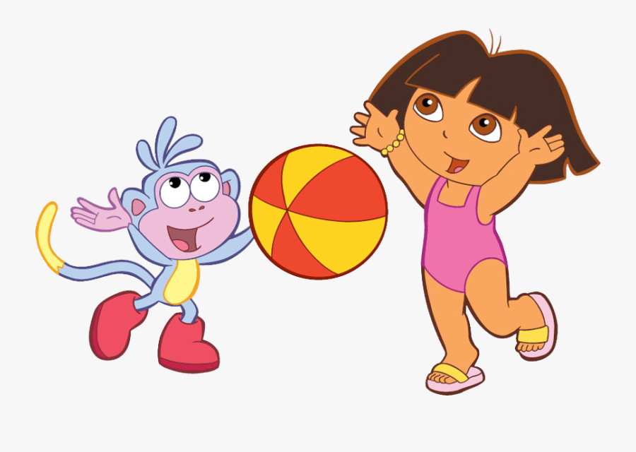 Dora The Explorer Dora And Boots Beach Ball , Free Transparent