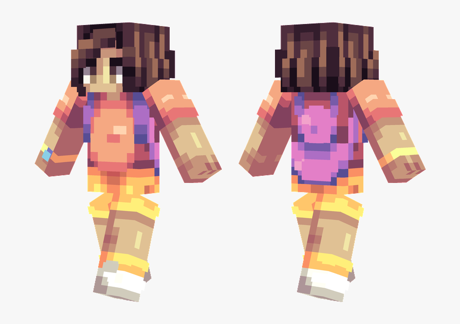 Dora The Explorer - Minecraft Dora Skin, Transparent Clipart
