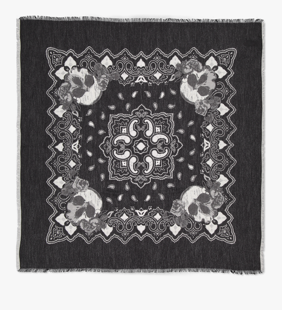 Jaquard Bandana Scarf Black/white - Placemat, Transparent Clipart